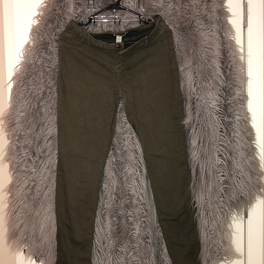 Olive Green Skin Tight Jeans